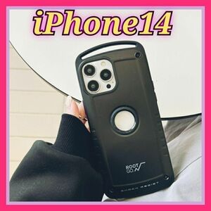 iPhone14　ケース　ハード　耐衝撃　黒　アウトドア