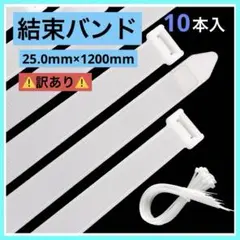 ⚠️訳あり⚠️結束バンド 10個入 スーパーワイド 屋内外 UV耐性 工業用 白