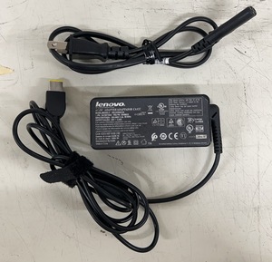 中古ACアダプター★lenovo ADLX45NAC2A 電源ケーブル付き★j9