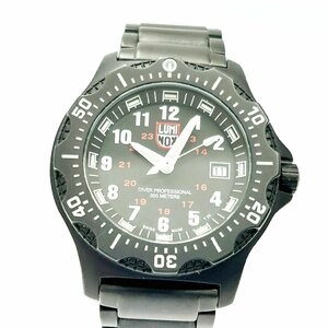 【1円スタート】LUMINOX ルミノックス 8400シリーズ ダイバープロフェッショナル SS ブラック文字盤 QZ メンズ腕時計 ジャンク 343153