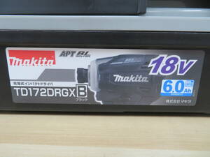 makita マキタ 充電式インパクトドライバー TD172DRGX ブラック 18V 6.0Ah バッテリー1個 充電器付き 動作確認品 激安1円スタート