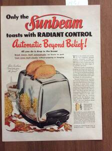 i即決【mid-century advertising/LIFE/POST/広告645】Sunbeam/サンビーム/トースター/1951年/ミッドセンチュリー/アメリカンカルチャー