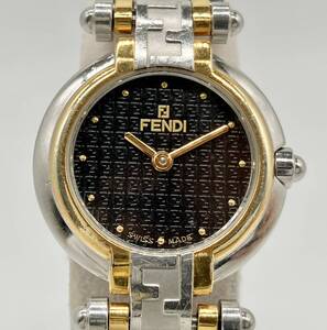 FENDI fendi フェンディ 760L クォーツ 2針 ラウンド レディース ブラック 黒文字盤 ズッカ柄 腕周り15cm