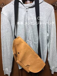 Uni&CO. メッセンジャーバッグ LITE BROWNカラー XSサイズ◆MESSENGER BAG 本革 ライトブラウン