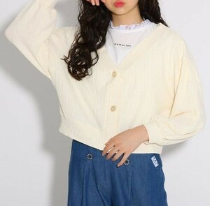 新品 PINK-latte ワッフルカーデ×レースネックTシャツSET アイボリー 16(S160cm)