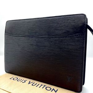 【美品 鑑定済】LOUIS VUITTON ルイヴィトン クラッチバッグ エピ ポシェットオム M52522 ノワール 黒 セカンドバッグ メンズ ビジネス