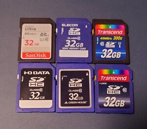 SDHCカード 32GB 6枚セット SD TOSHIBA 東芝 メモリー ジャンク 中古 SDカード