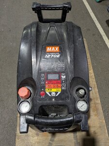 ☆ジャンク☆MAX マックス 高圧スーパーエアコンプレッサ AK-HH1270E ブラック 圧縮不良 エアー工具 大工 木工 釘打機 リフォーム (倉a