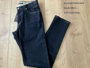 新品サンプル ARTISAN MEN アルチザン メン 日本製 シルケットデニム ５ポケットパンツ 09ネイビー Mサイズ 29PE10 定価31,900円