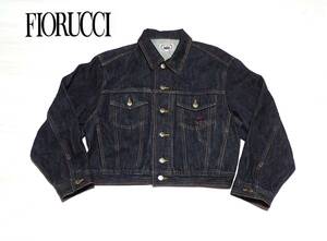 ☆FIORUCCI　☆フィオルッチ　☆日本製　☆バックロゴ　☆ビッグロゴ　☆デニムジャケット　☆ジージャン　☆ブラック☆ユニセックス☆Ｍ　