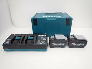 【美品】makita マキタ 40V パワーソースキット XGT6 BL4050F×2個 + DC40RB (40V 5.0Ah バッテリー2個・2口充電器) ∽ 6FC49-2