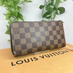 n436 1円 ルイヴィトン LOUIS VUITTON ダミエ 長財布 ジッピー ラウンドファスナー N41661 シリアルナンバー CA0132 男女兼用