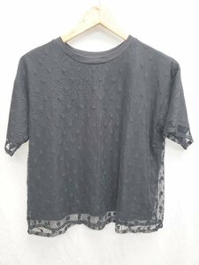 ◇ BEAMS HEART ビームス ハート ドット 水玉 半袖 Tシャツ　カットソー サイズ表記なし ブラック レディース P