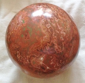 大理石　置物　球形　直径約13cm、約3kg