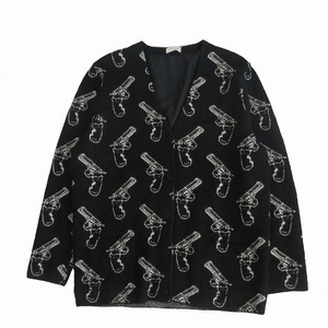 14AW SAINT LAURENT PARIS サンローランパリ ピストル ウール×モヘア カーディガン トップス ブラック サイズM 364610 /TNT