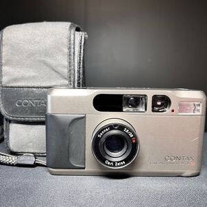 CONTAX コンタックス T2 フィルムカメラ コンパクトカメラ Carl Zeiss Sonnar 2.8/38 T＊ ストラップ/ カバー付き チタンシルバー