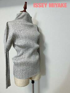 A0072★9 高級 美品 高級 美品 ISSEY MIYAKE イッセイミヤケ PLEATS PLEASE プリーツ加工 ハイネックストレッチ ブラウスシャツ PP84-JK404