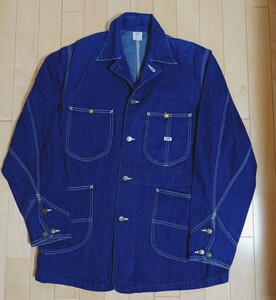 【美品】Lee カバーオール 2412 91-J ハウスマーク Jelt Denim sanforized ロングリー Long Lee Union Made デニム ワークジャケット