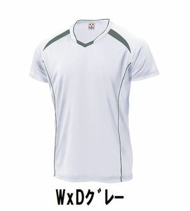 新品 バレーボール メンズ 半袖 シャツ WxDグレー XLサイズ 子供 大人 男性 女性 wundou ウンドウ 1610 送料無料