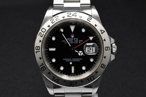 難あり 箱付・ギャラ付 ROLEX EXPLORER II Ref:16570 Cal.3185 ロレックス エクスプローラー2 A番 黒文字盤 GMT デイト ■30605