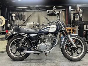 七伍屋輪業　SR400/500 ハンドベント　ドラッグマフラー　クローム仕上げ