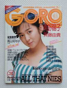 ◆ GORO ゴロー 1989年15号 青山知可子 茂野幸子 杉本彩 立花理佐 萩原祥加 中村由真 桑田佳祐 / 斉藤由貴 & 南野陽子 ピンナップ 付き