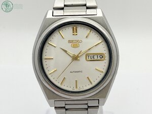 AL0607777　◇ SEIKO セイコー 5 ファイブ 7S26-8760 オートマチック 自動巻き デイデイト シルバー 純正ベルト アナログ 腕時計 中古