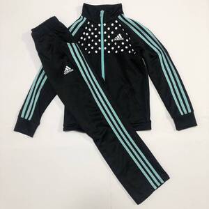 超美品 adidas 上下セット ジャージ セットアップ キッズ 140 ユース アディダス 水玉 ドット 柄 トラックジャケット ジョガーパンツ