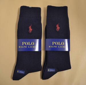 新品　未使用　タグ付き 男性 メンズ POLO RALPH LAUREN ポロラルフローレン　定番リブ編みソックス 同色（紺） ２足セット 送料無料