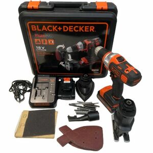 【BLACK+DECKER】18V LITHIUM/リチウム コードレスマルチツール 電動ドリル・ドライバードリル EVO183B1★46814