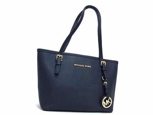 1円 ■美品■ MICHAEL KORS マイケルコース レザー トートバッグ ハンドバッグ ショルダーバッグ レディース ネイビー系 AY3401