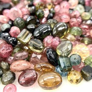 ■マルチカラートルマリンアクセサリーパーツおまとめ■s重量約104.1g tourmaline jewelry necklace パライバ クロム バイカラー 両穴 DB1