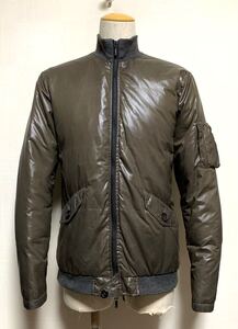 美品:UNITED ARROWS(BEAUTY & YOUTH).ダウン フライト ジャケット M(MA-1型 ブルゾン/Wジップ/バイカー/アメカジ/肩46幅56丈70/workers)