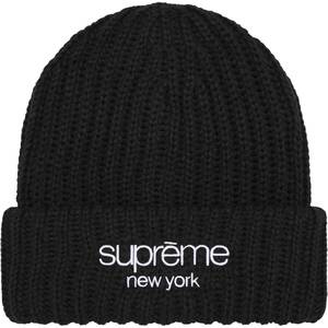 Supreme Classic Logo Chunky シュプリーム24aw クラシック ロゴ チャンキー Beanieビーニー ニットキャップ 黒Black 新品 送料込 box