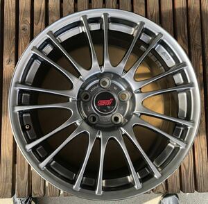 スバルインプレッサWRX GRB/GRF/GVB/GVF 18インチ STI 純正オプション BBS RV739 1本のみリムガリキズ有り　スペア用として