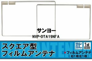 スクエア型 フィルムアンテナ 地デジ サンヨー SANYO 用 NVP-DTA19NFA 対応 ワンセグ フルセグ 高感度 車 高感度 受信