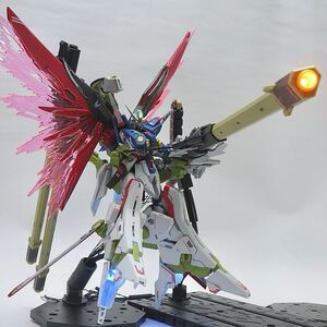 バンダイ HG 1/144 機動戦士ガンダム シードフリーダム デスティニーガンダム SpecⅡ＆ゼウスシルエット LED電飾塗装完成品