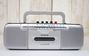 レトロラジカセ　当時物 ＊AIWA アイワ　 ＊ステレオカセットコーダー ＊MODEL CS-P505　 ＊お色　シルバー系　 ＊ACアダプタ付属　　