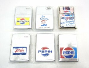 未使用 Zippo ジッポ PEPSI ペプシ COLA コーラ 歴代ロゴ他 01/02/03年製 6セット ∠UA10851