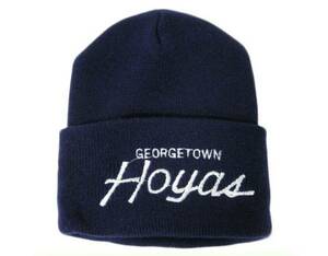 NCAA ジョージタウン大 HOYAS 80s VINTAGE デッドストック ヴィンテージ ニットキャップ CAP CRIPS 筆記体