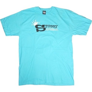 STUSSY ステューシー CROWN WORLD WIDE TEE LIGHTBLUE Tシャツ 水色 Size 【XL】 【中古品-良い】 20797966