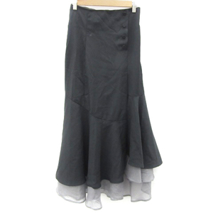 オリーブデオリーブ OLIVE des OLIVE 裾シフォンマーメイドスカート フレアスカート ロング丈 F ブラック 黒 グレー 1022010020 /YM24 レデ