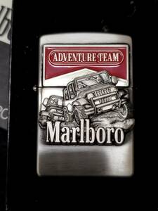 ♯1207-1/Zippo オイルライター マルボロ オイルライター ロゴ ジープ シルバーカラー 97年製