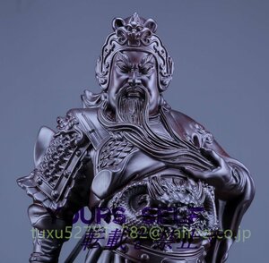 大型 関羽 置物 細密彫刻 高59cm 検：仏像 仏教美術 中国美術 飾り物 細密細工