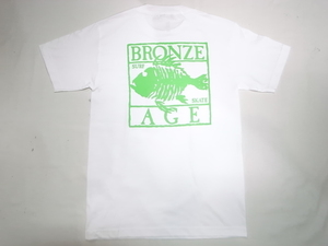 JB即決 BRONZE AGE ブロンズエイジ 限定ネオンカラーシリーズ スクエア フィッシュ Tシャツ 白xグリーン XLサイズ 新品 USA