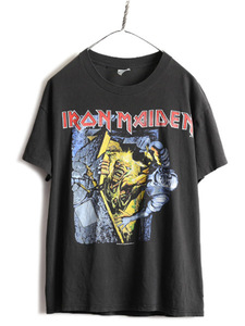 90s USA製 ★ アイアン メイデン 両面 プリント 半袖 Tシャツ ( メンズ L ) 90年代 IRON MAIDEN オフィシャル バンド シングルステッチ 黒