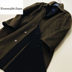 k20未使用級！【奇跡の超絶!!!アルパカ】定価30万 超美品●Ermenegildo Zegna●ポロコート●メンズ ゼニアコート 大きいサイズ　イタリア製