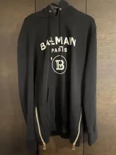 【BALMAIN】バルマン ロゴ　ダブルサイドファスナー　パーカー　レア　即完