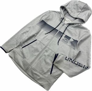 UNDER ARMOUR ☆ デザイン◎ ジャージ ジャケット パーカー グレー M ランニング スポーツ トレーニング 筋トレ アンダーアーマー■AC273