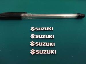 【ゆうパケット送料込】SUZUKI(スズキ) スピーカー用ミニエンブレム ４個セット　両面テープ付　アルミ製